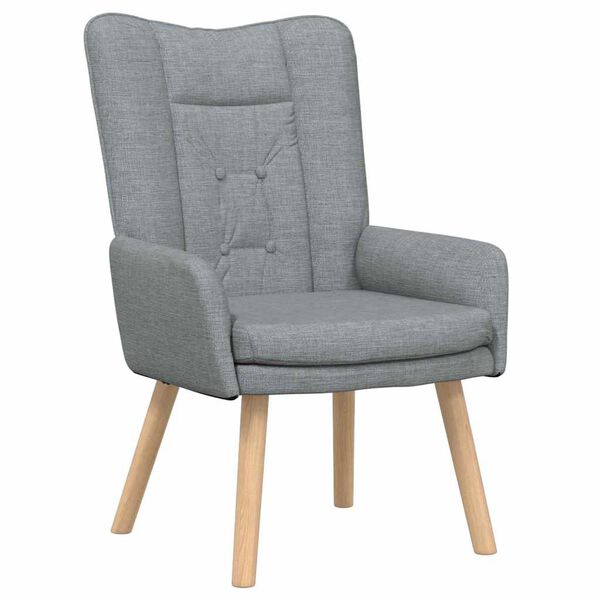 vidaXL Fauteuil Lichtgrijs 63 x 67 x 94 cm Stof en multiplex