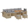 vidaXL Tuinbankenset 10 st 9-Aantal zitplaatsen Beige en Licht Grijs