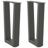 vidaXL Salontafelpoten 2 st V-vormig 38x(42-43,3) cm staal antraciet