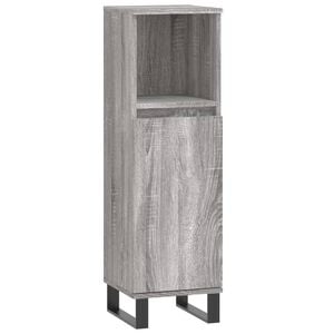 vidaXL Badkamerkast 30x30x100 cm bewerkt hout grijs sonoma eikenkleur
