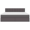 vidaXL Opslag bed met matras met matras Grijs 180 x 200 cm Nep Leer