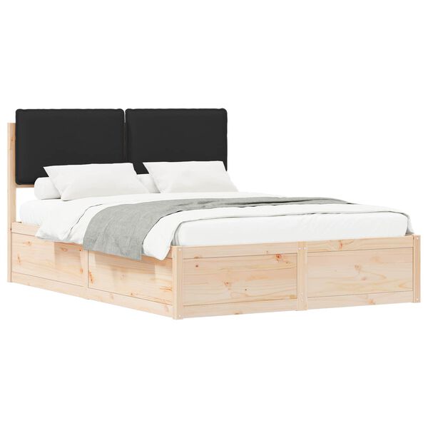 vidaXL Bedframe met Gevoerd Hoofdgedeelte Zwart 160 x 200 cm