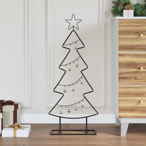 vidaXL Metalen kerstboom met standaard Zwart 90 cm Staal