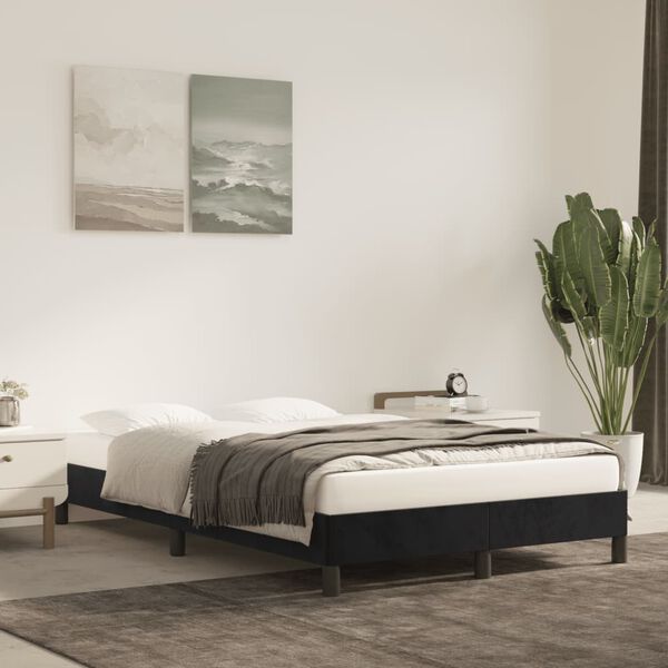vidaXL Bedframe zonder matras 120x200 cm fluweel zwart