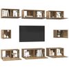 vidaXL Tv-meubelset Wandgemonteerd 8 pcs Artisan Eiken Bewerkt hout