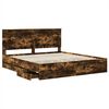 vidaXL Bedframe met lade Gerookt eiken 200 x 200 cm Ingenieurshout