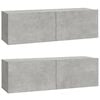 vidaXL 4-delige Tv-meubelset bewerkt hout betongrijs