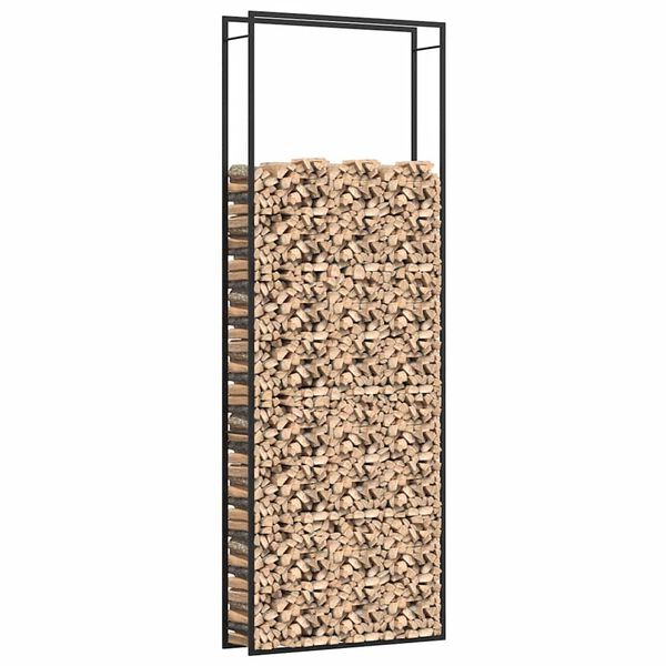 vidaXL Haardhoutrek 110x28x312 cm staal matzwart