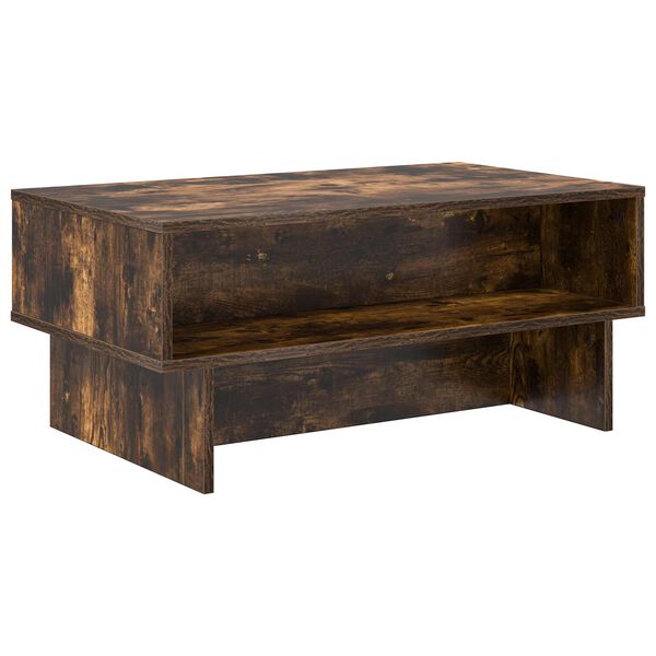 vidaXL Salontafel Gerookt eiken 80 x 46 x 35 cm Bewerkt hout