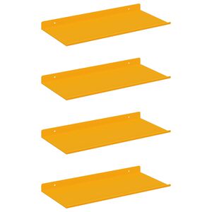 vidaXL Drijvende plank 4 pcs Mosterdgeel 40 x 18 x 2,5 cm Staal