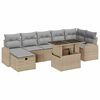 vidaXL Tuin Sofa Set met kussen met opslag 8 pcs Beige Poly riet