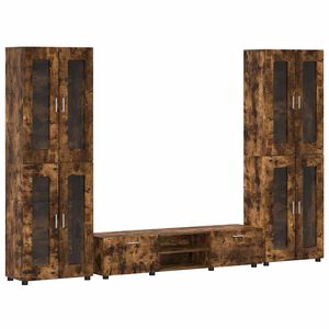 vidaXL Tv-meubelset met lade FLORIN Gerookt eiken Bewerkt hout