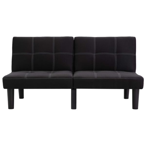 vidaXL Tweezitsbank stof zwart