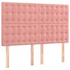 vidaXL Boxspring met matras fluweel roze 140x200 cm