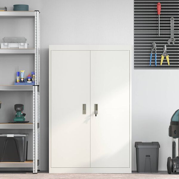 vidaXL Opbergkast 2 pcs Wit 90 x 40 x 140 cm Staal