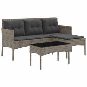 vidaXL Tuinbankenset met kussen 2 pcs poly rattan
