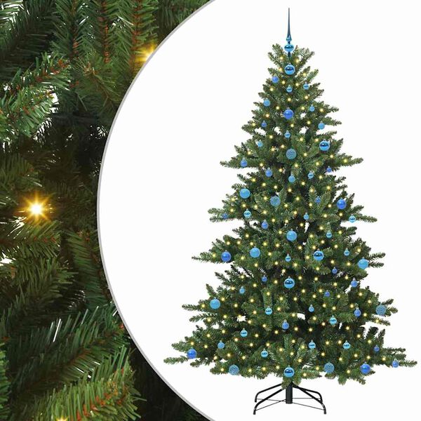 vidaXL Kunstmatige Inklapbare Kerstboom met 300 LED 210 cm PVC