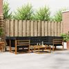 vidaXL Buiten bankenset met kussen 7 pcs Natuurlijk en Zwart