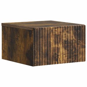 vidaXL Wandbeugel Bedkast Gerookt eiken 33 x 34,5 x 20 cm Bewerkt hout