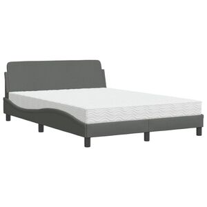 vidaXL Bed met matras "Dover" stof donkergrijs 140x200 cm
