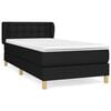 vidaXL Boxspring met matras stof zwart 90x190 cm