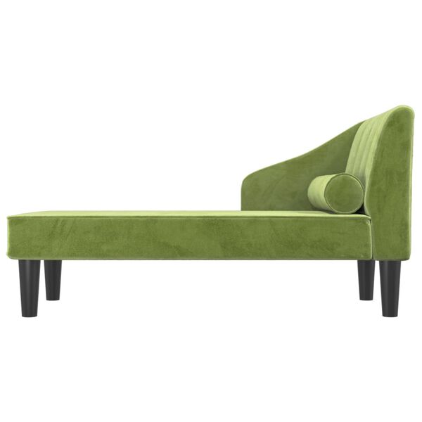 vidaXL Chaise longue met bolster fluweel lichtgroen