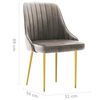 vidaXL Eetkamerstoelen 2 st fluweel lichtgrijs