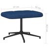 vidaXL Relaxstoel met voetenbank stof blauw