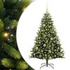 vidaXL Kunstkerstboom met scharnier 150 LEDs Groen 120 cm PVC en PE