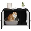 vidaXL Kattenhuis Zwart 85 x 55 x 50,5 cm Bewerkt hout