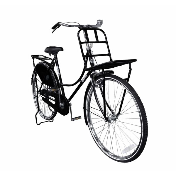 Omafiets 28" zwart met bagagedrager