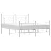 vidaXL Bedframe met hoofd- en voeteneinde metaal wit 150x200 cm