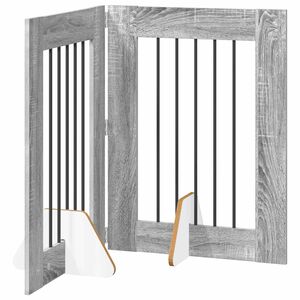 vidaXL Opvouwbaar hondenhek met standaards 2 pcs Grijs sonoma 120,5 cm