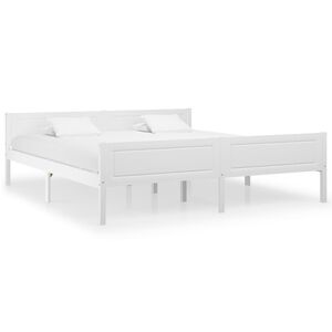 vidaXL Bedframe massief grenenhout wit 180x200 cm
