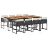 vidaXL 9-delige Tuinset poly rattan zwart