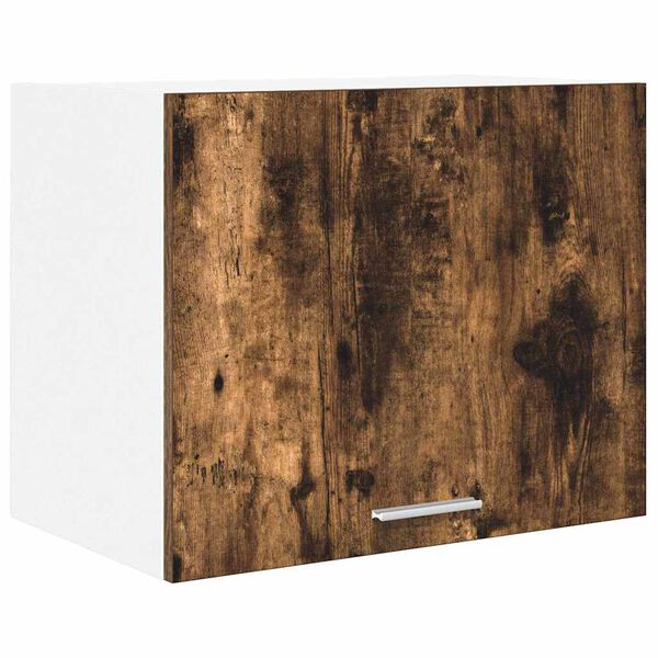 vidaXL Hangkast Riga Gerookte Eik en Wit 50 x 31 x 40 cm Bewerkt hout