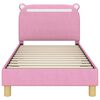 vidaXL Bedframe voor kinderen met hoofdbord Roze 80 x 160 cm Stof