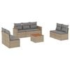 vidaXL 8-delige Loungeset met kussens poly rattan beige