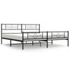 vidaXL Bedframe met hoofd- en voeteneinde metaal zwart 183x213 cm