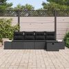 vidaXL Tuinbankenset met kussen 5 pcs Zwart poly rattan