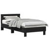 vidaXL Bedframe met Hoofdeinde Zwart eiken 80 x 200 cm Bewerkt hout