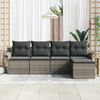 vidaXL Tuin Sofa Set met kussen 5 pcs Grijs Poly riet