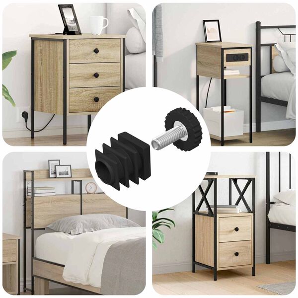 vidaXL Meubel Levelers Verstelbaar 1895 pcs Zwart PP