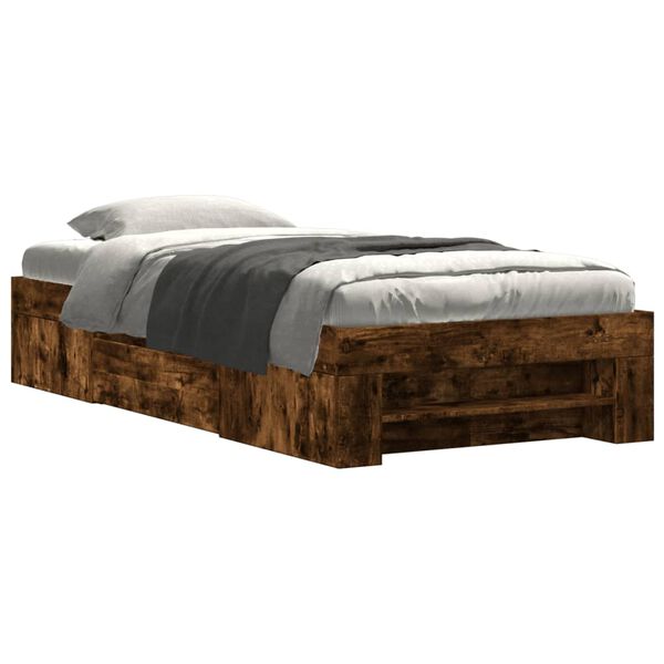 vidaXL Bedframe zonder matras hout gerookt eikenkleurig 90x190 cm