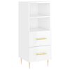 vidaXL Dressoir 34,5x34x90 cm bewerkt hout hoogglans wit
