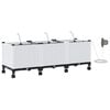 vidaXL Tuin Pot met Irrigatie en Wielen 3 st Wit 120 x 40 x 43,5 cm PP