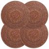 vidaXL Zeegroene placemats 4 pcs Bruin &Oslash; 30 cm 100% Zeegras