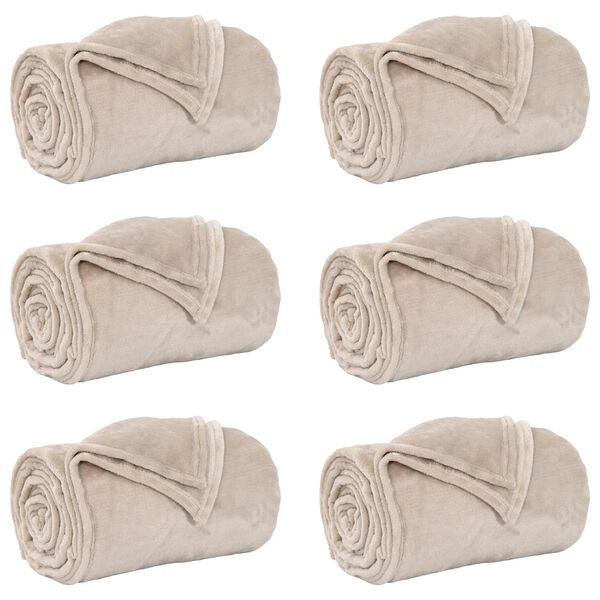 vidaXL Kleden 6 pcs Beige 150 x 200 cm Fleece