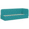 vidaXL Hoekbedframe met matras Turquoise 80 x 200 cm Fluweel
