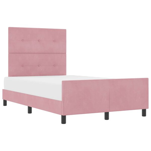 vidaXL Boxspringbed met hoofdeinde Roze 120 x 190 cm Fluweel
